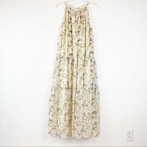 Drew halter floral ruffle chiffon maxi dress